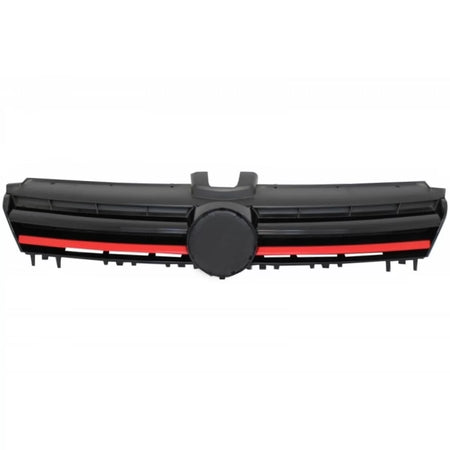 Griglia Centrale con Inserti Rossi per Volkswagen Golf Vii 7 5G 2013-2017 GTI