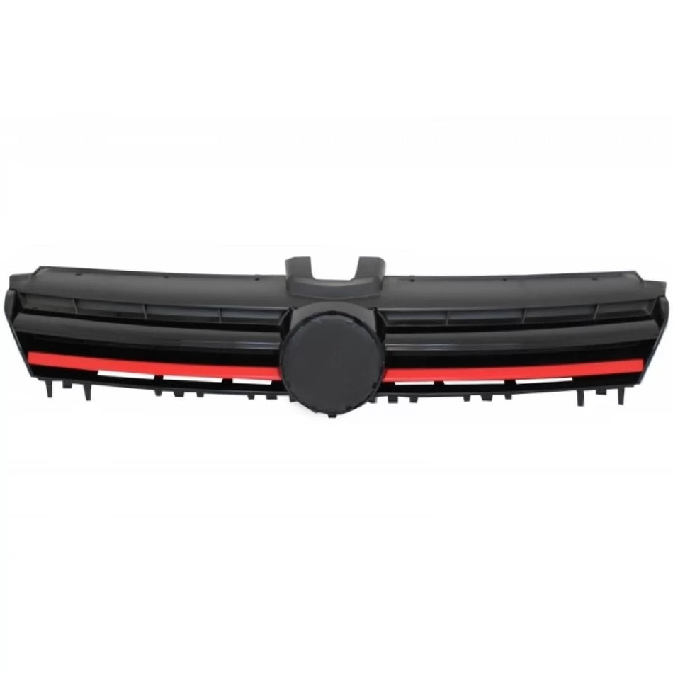 Griglia Centrale con Inserti Rossi per Volkswagen Golf Vii 7 5G 2013-2017 GTI