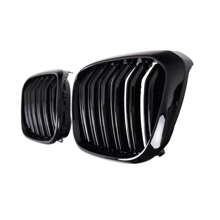 Griglia Centrale Doppia Stripe Nero Lucido per BMW X3 G01 2017-2021 X4 G02