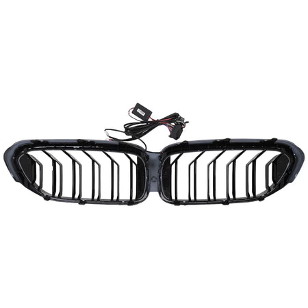 Griglia Centrale Doppia con LED Nero Lucido per BMW Serie 5 G30 G31 2017-2019