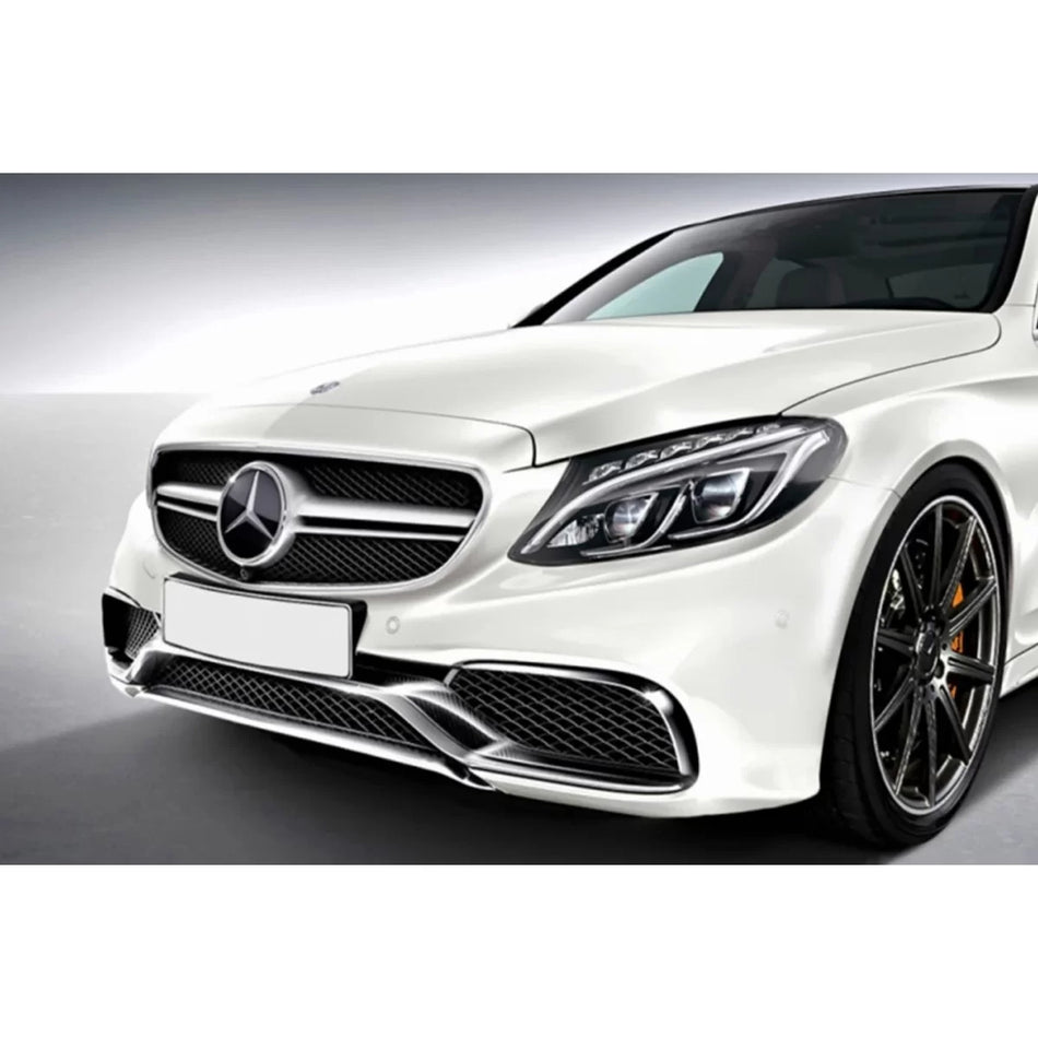 Griglia Anteriore C63 Cromata Nera per Mercedes Classe C W205 2014-2018