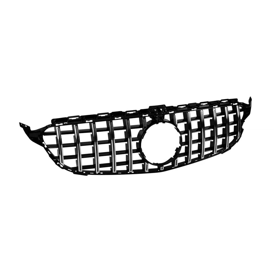Griglia Anteriore Cromata Nera Gt-r con Foro Camera per Mercedes Classe C W205