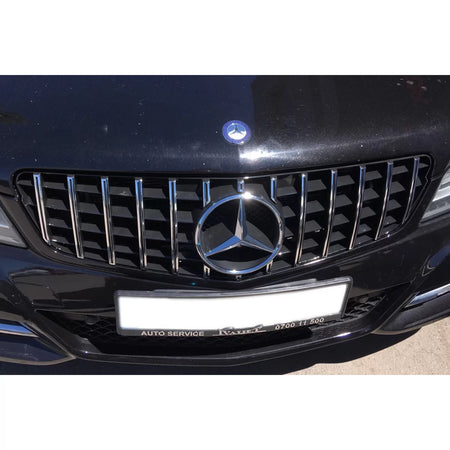 Griglia Anteriore Cromata Nera GT Style per Mercedes Classe C W204 2007-2014