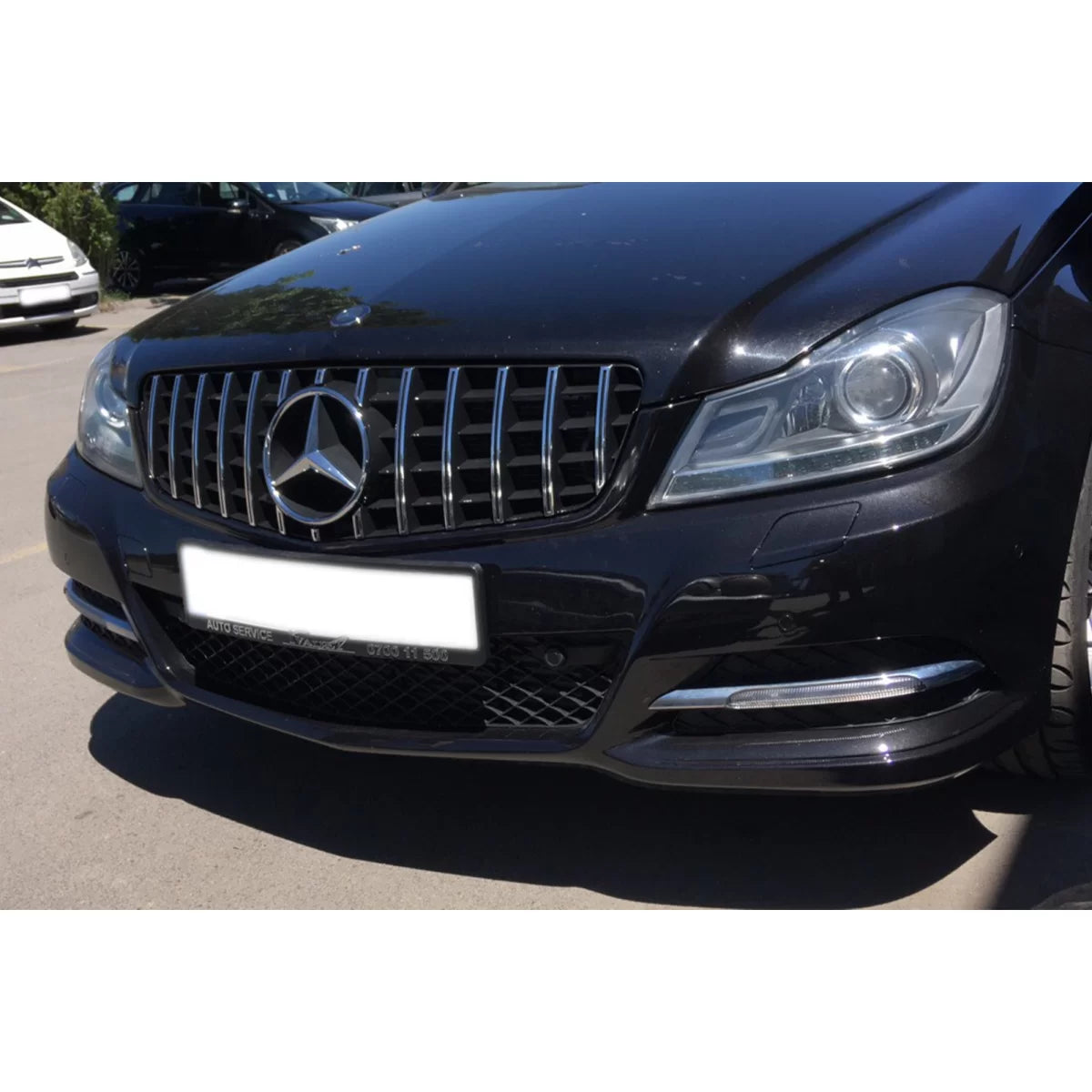 Griglia Anteriore Cromata Nera GT Style per Mercedes Classe C W204 2007-2014