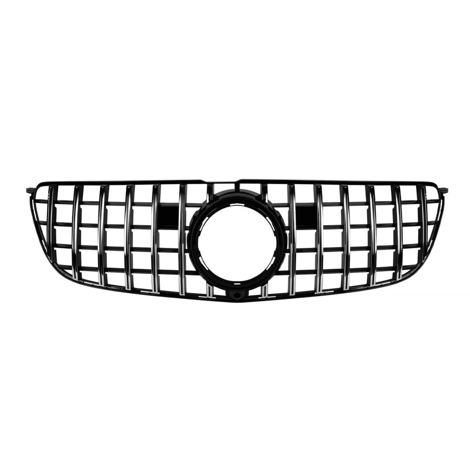 Griglia Anteriore Cromato Nera GT con Apertura Camera per Mercedes GLS X166