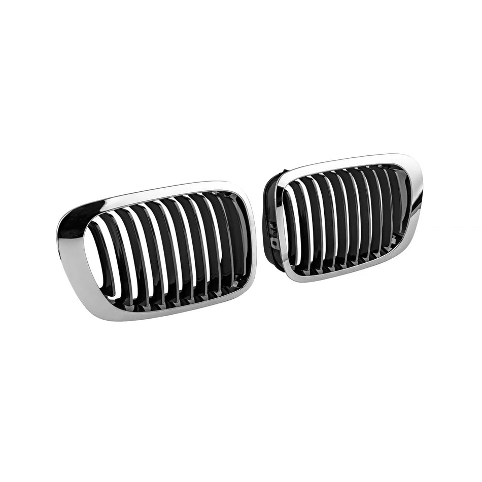 Griglie Cromate Nere Anteriore per BMW Serie 3 E46 Coupe Cabrio 1999-2003