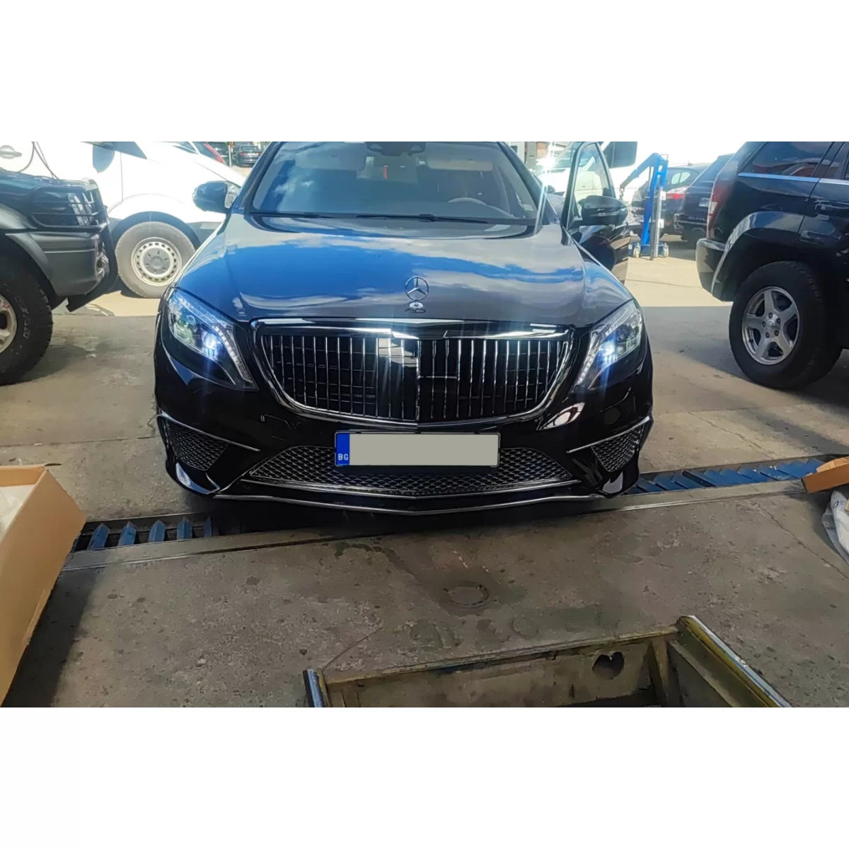 Griglia Anteriore Cromato Nera Maybach per Mercedes Classe S W222 2013-2020