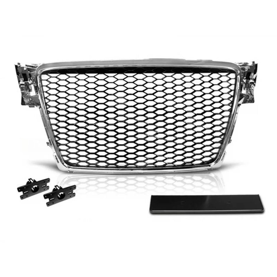Griglia Anteriore Cromata Nera RS Type per Audi A4 B8 Berlina e Station