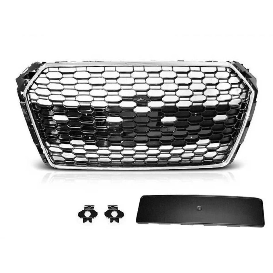 Griglia Anteriore Cromata Nera RS4 con Sensori Audi A4 B9 2015-2019