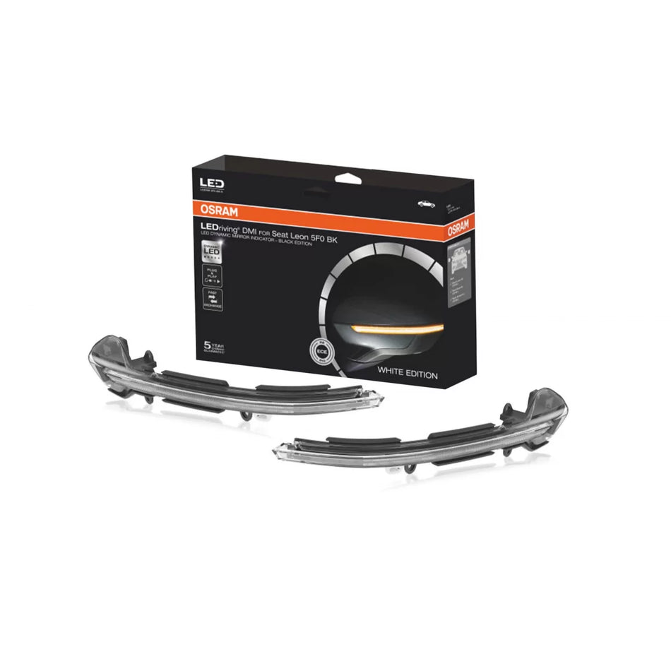 Freccia Dinamica LED Cromata per Specchietto Seat Leon 2012-2020
