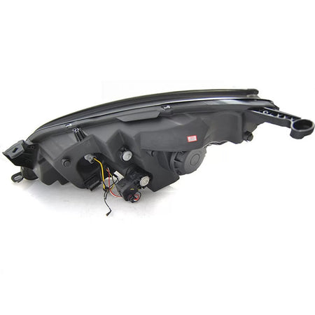 Fari Anteriori Cromati con Luci Diurne per Opel Astra J 2010-2015 Dx e Sx