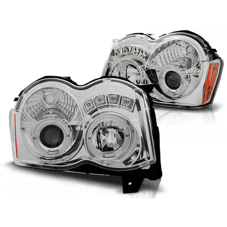 Fanale Angel Eyes Anteriore Cromato per Jeep Grand Cherokee 08-10