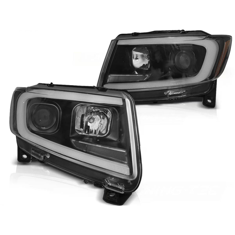 Fanale Tubolare Nero Anteriore Sequenziale per Jeep Grand Cherokee 11-13