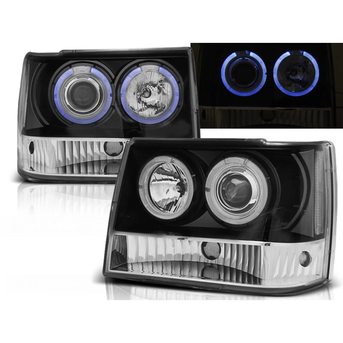 Fanale Anteriore Destro Nero per Jeep Grand Cherokee 93-98