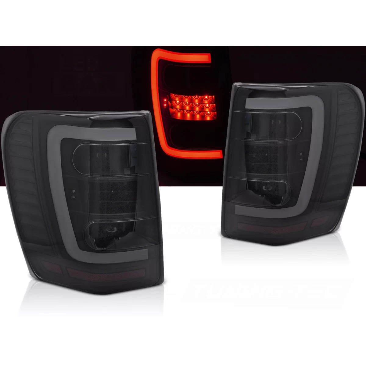 Fanale Posteriore Nero Fumé LED per Jeep Grand Cherokee 99-05.05