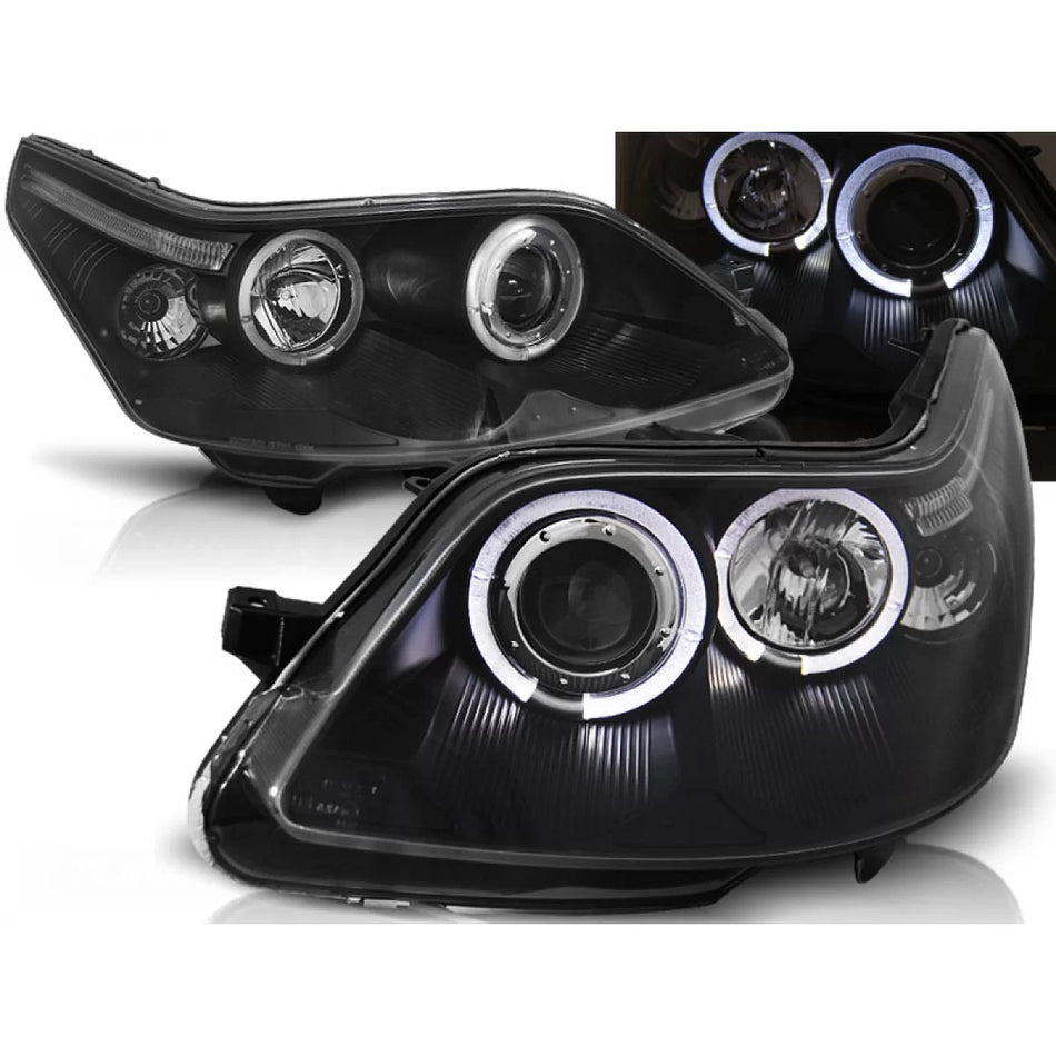 Fanale Anteriore Angel Eyes Nero per Citroën C4 04-10