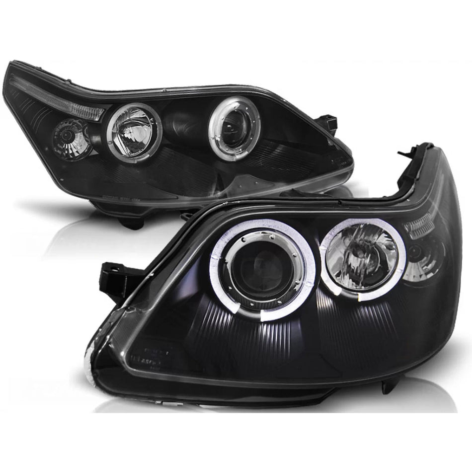 Fanale Anteriore Angel Eyes Nero per Citroën C4 04-10