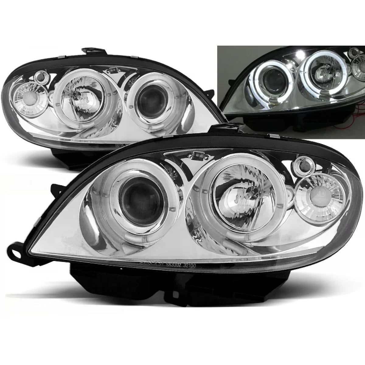 Fanale Angel Eyes Cromato Anteriore per Citroën Saxo 09.99-06.03