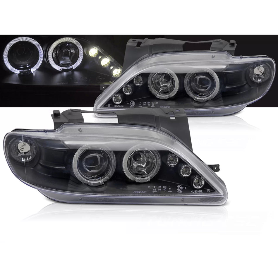 Fanali Angel Eyes Neri Anteriori per Citroën Xsara 97-00