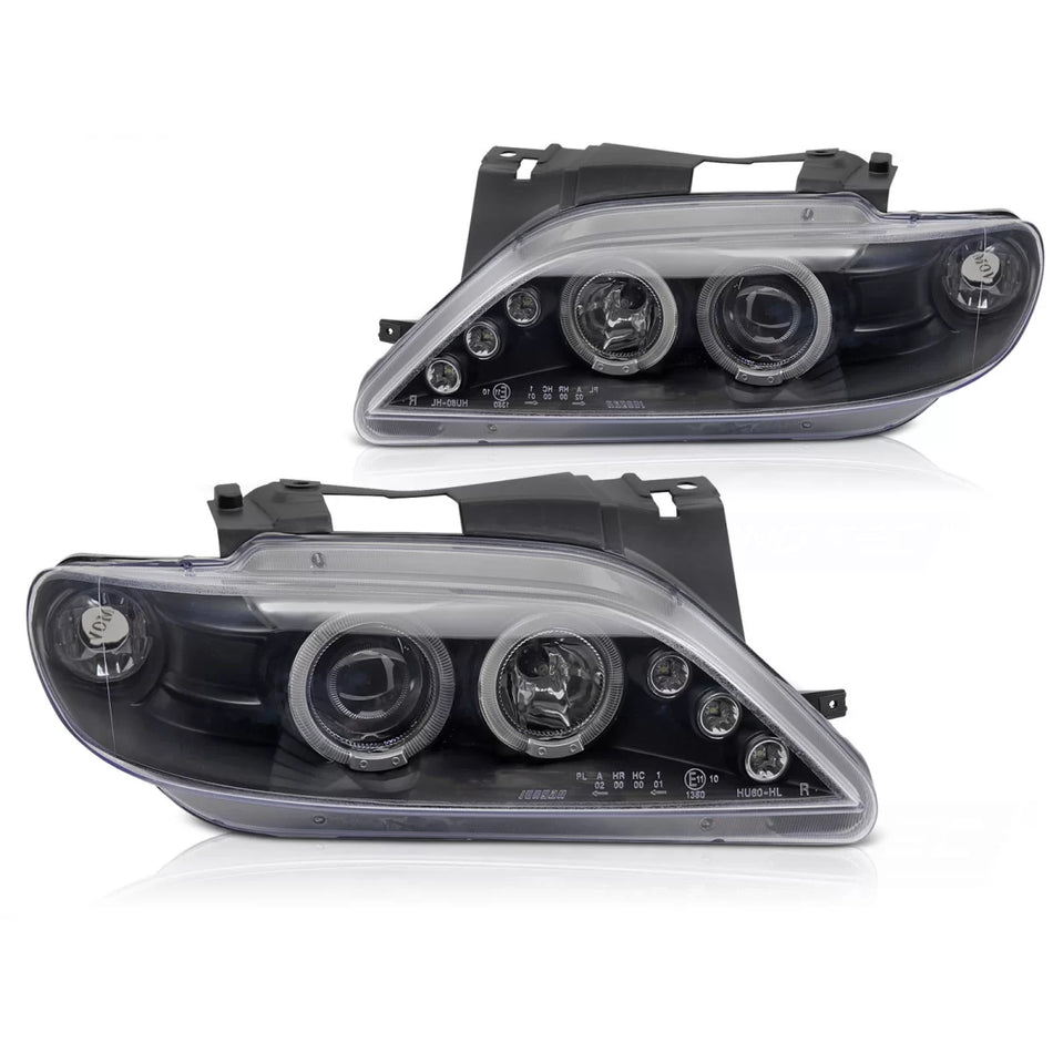 Fanali Angel Eyes Neri Anteriori per Citroën Xsara 97-00