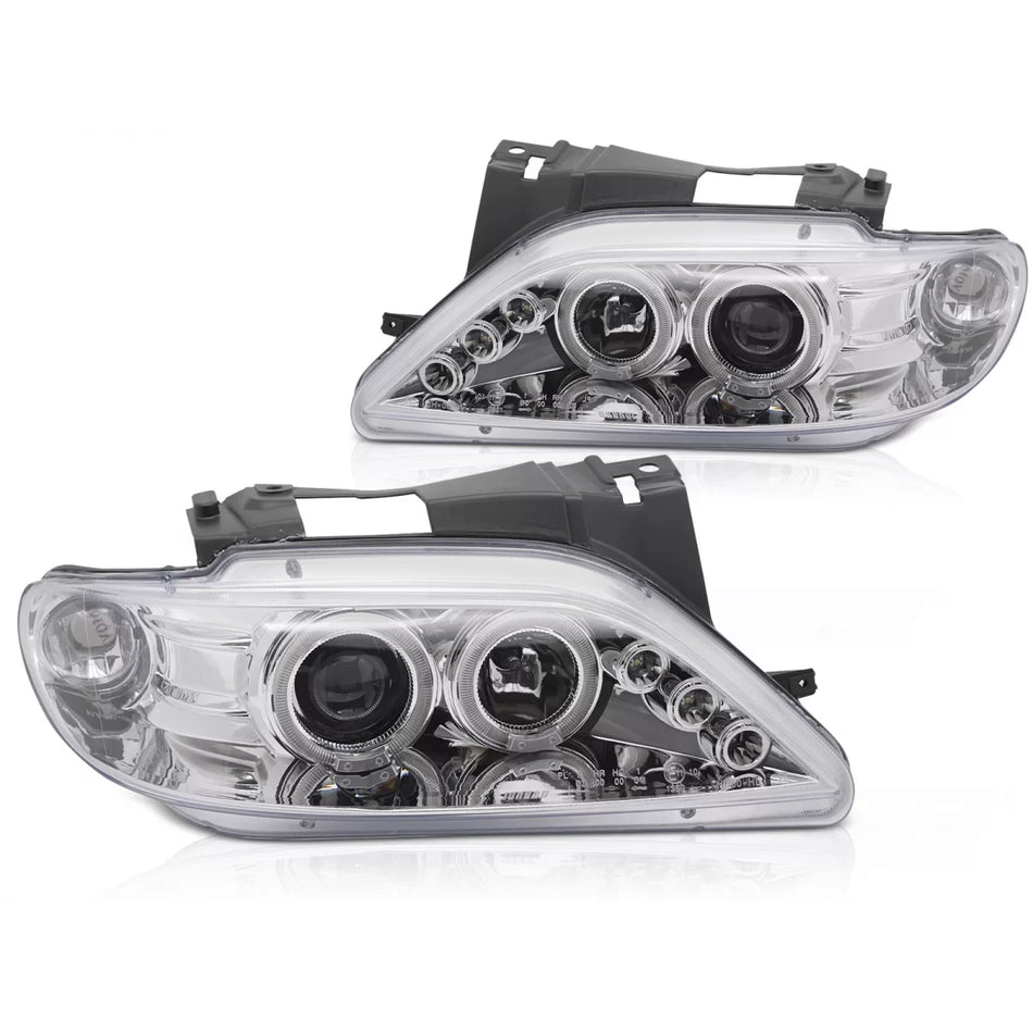 Fanali Angel Eyes Cromati Anteriori per Citroën Xsara 97-00