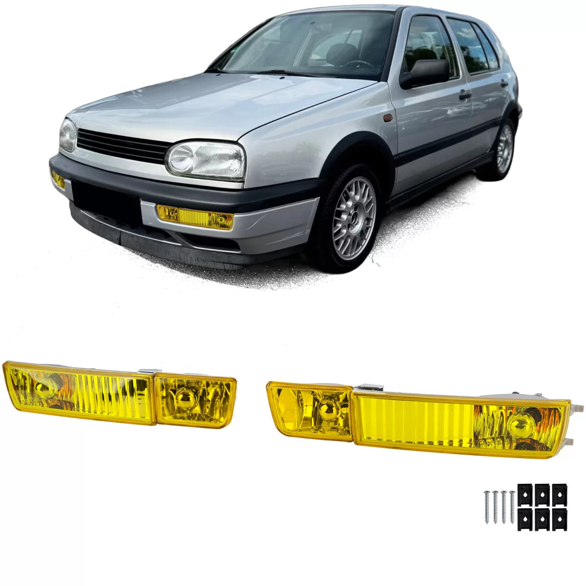 Fendinebbia Vetro Trasparente Giallo con Freccia VW Golf 3 91-97