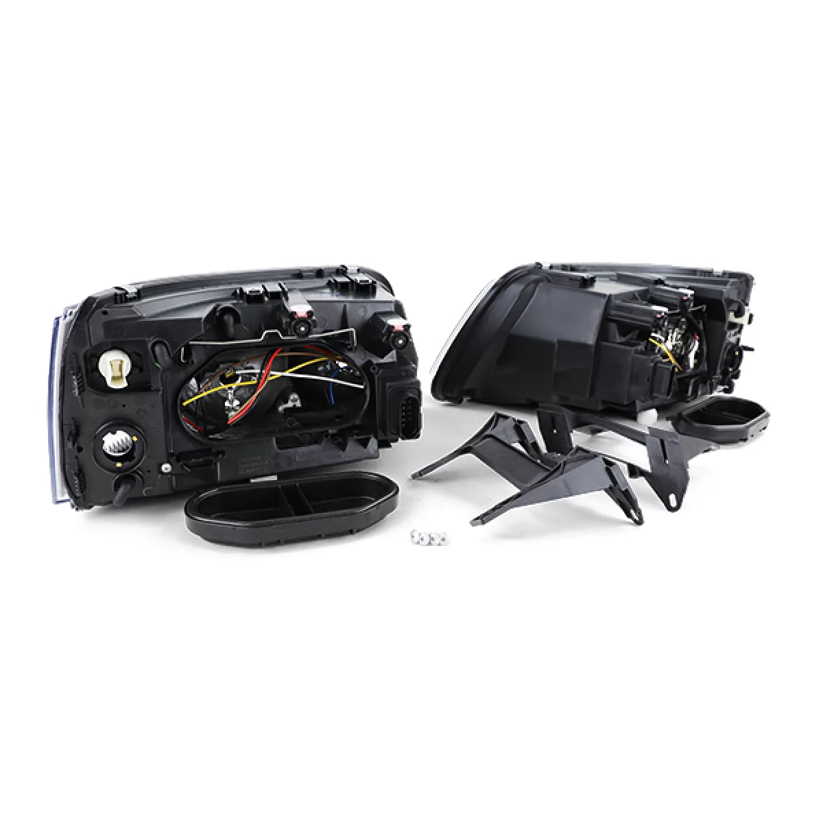 Fari Anteriori Neri Vetro Trasparente H7 H1 con Motorino Regolazione VW Bus T5