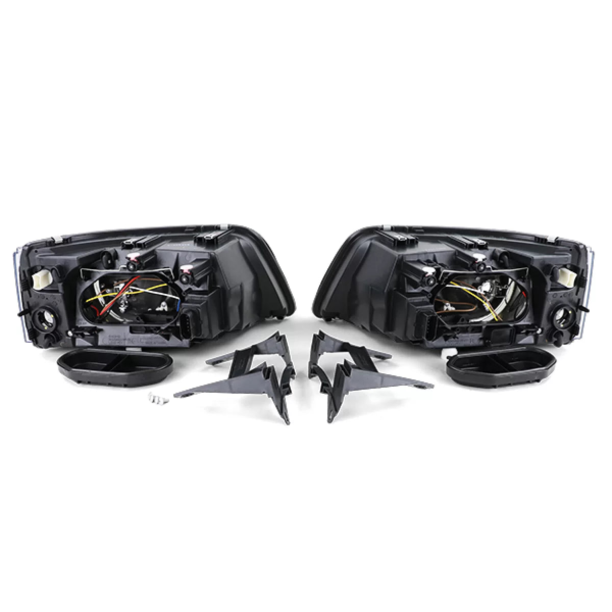 Fari Anteriori Neri Vetro Trasparente H7 H1 con Motorino Regolazione VW Bus T5