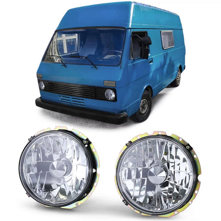 Fari Vetro Trasparente H4 Cromato Anteriore per Volkswagen Lt 28 35 40 45 75-85