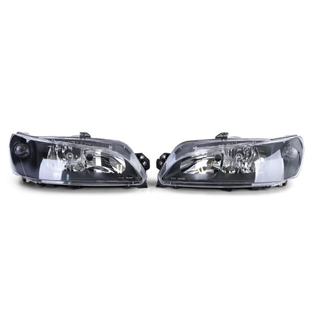Fari Anteriori Trasparenti Neri Coppia per Peugeot 306 dal 97