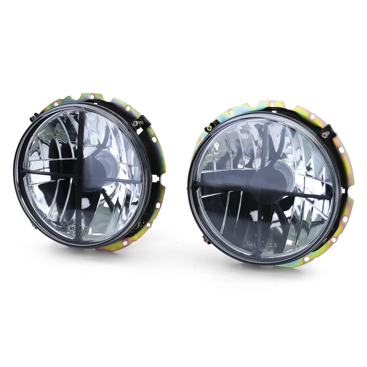Fari Anteriore Vetro Trasparente Fumo Nero con Croce per VW Golf 1 74-83