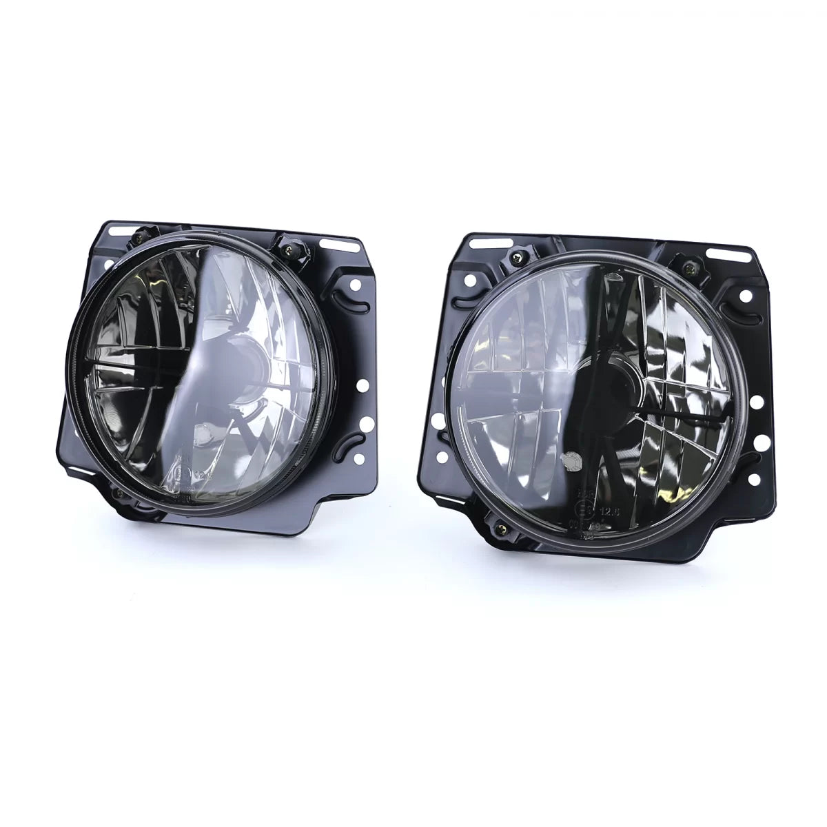 Fari Anteriori Vetro Trasparente con Griglia Nera per VW Golf 2 83-91