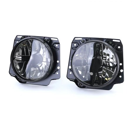 Fari Anteriori Vetro Trasparente con Griglia Nera per VW Golf 2 83-91
