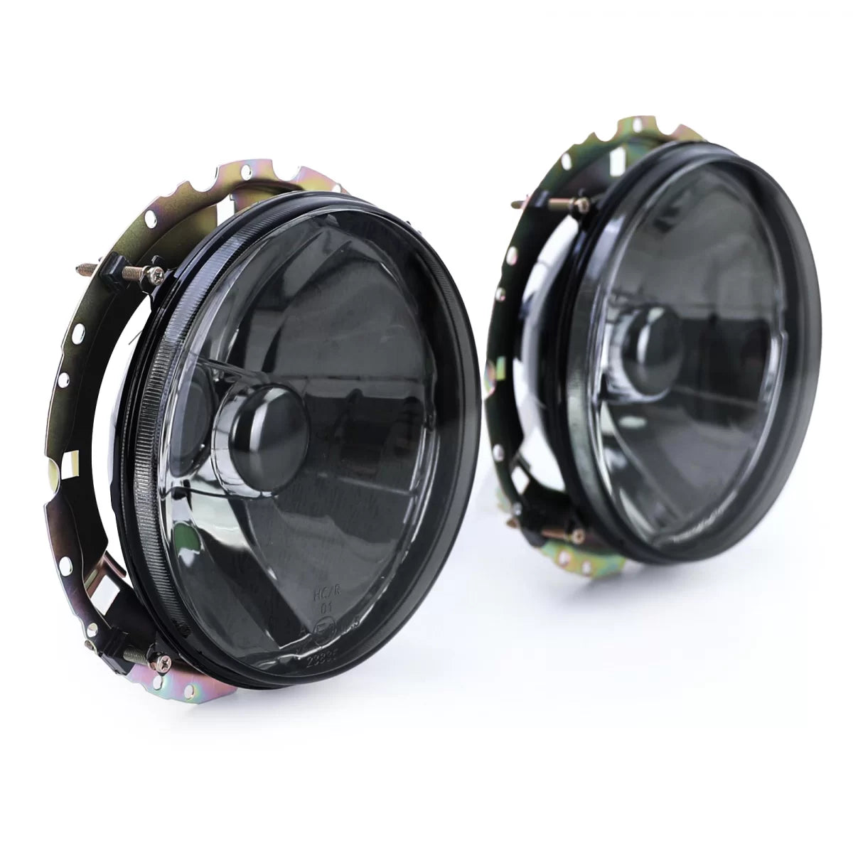 Fari Anteriori Vetro Trasparente Fumo Nero H4 Coppia per VW Golf 1 74-83