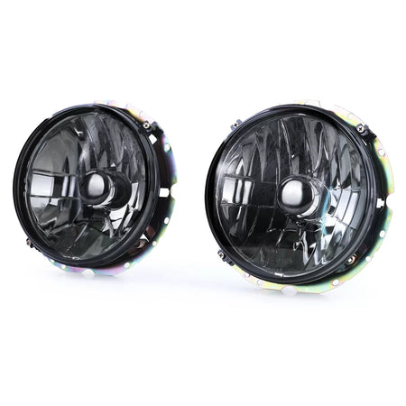 Fari Anteriori Vetro Trasparente Fumo Nero H4 Coppia per VW Golf 1 74-83
