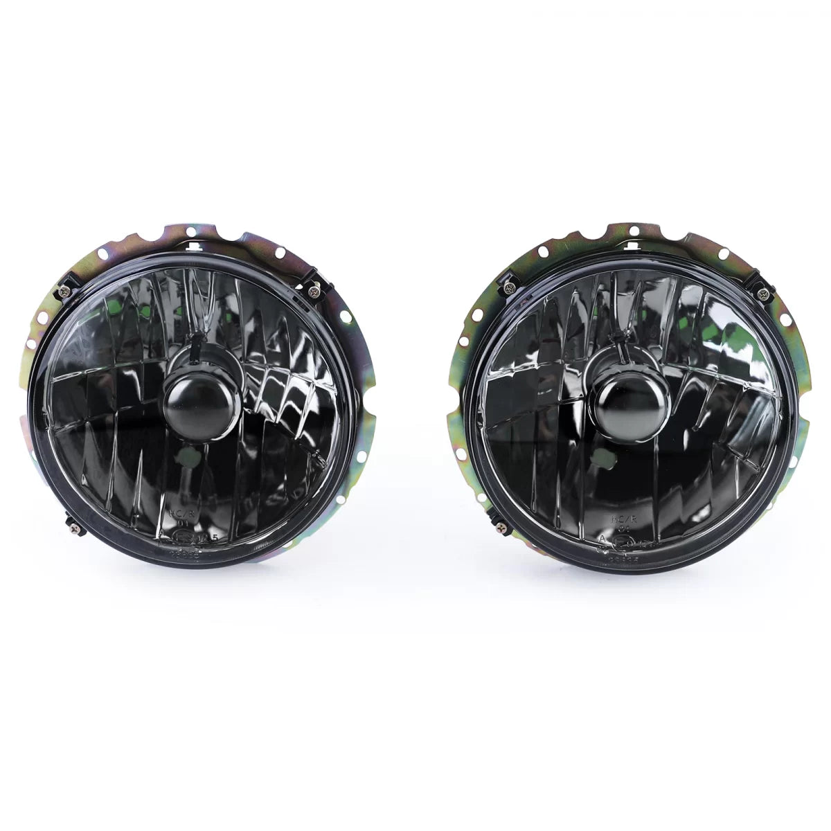 Fari Anteriori Vetro Trasparente Fumo Nero H4 Coppia per VW Golf 1 74-83