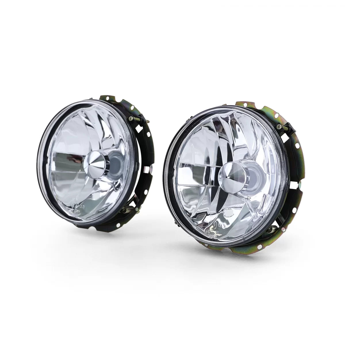 Fari Anteriori Vetro Chiaro H4 Cromati per Volkswagen Caddy I 82-92 e Jetta
