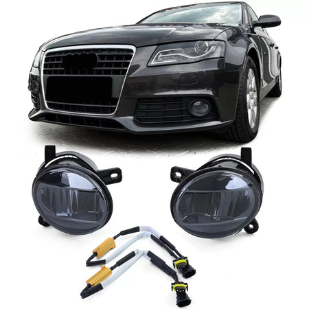 Fendinebbia LED Vetro Trasparente Fumé Nero per Audi A4 8K A6 4F Q5 Seat Exeo