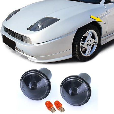 Fanale Laterale Vetro Trasparente Fumo Nero per Fiat Coupe 175 94-00