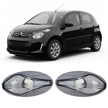 Fanale Freccia Laterale Vetro Trasparente Cromato per Citroën C1 C2 C3 C4 C5