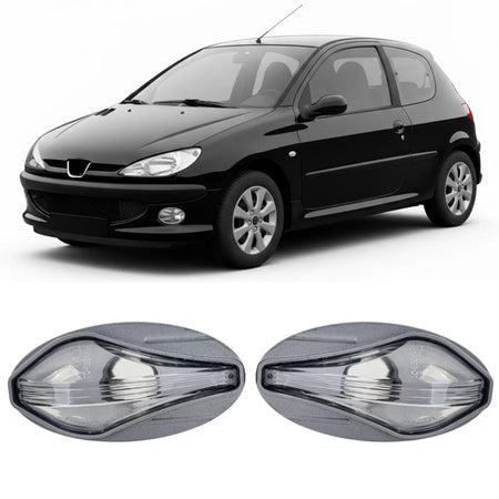 Fanali Indicatori Laterali Trasparenti Cromati per Peugeot 107 206 307 407 607