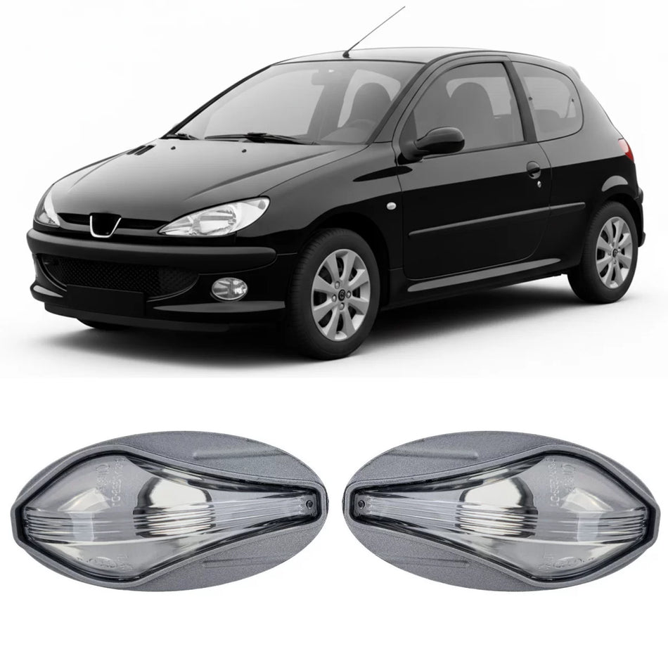 Fanali Indicatori Laterali Trasparenti Cromati per Peugeot 107 206 307 407 607
