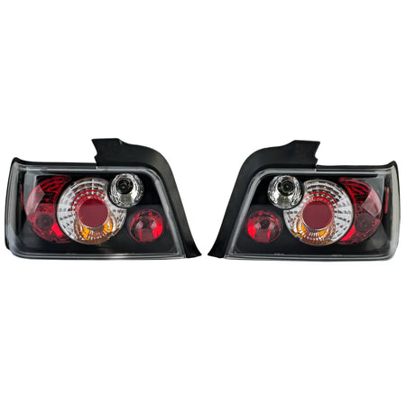 Fanali Posteriori Vetro Trasparente Neri per BMW Serie 3 E36 Berlina 1990-1998