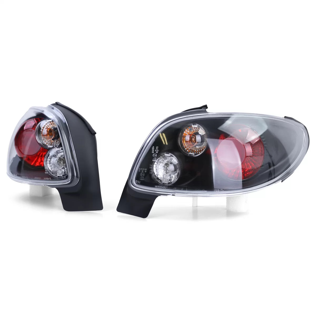 Fanali Posteriori Vetro Trasparente Neri per Peugeot 206 Cc 00-08