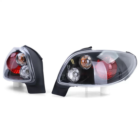 Fanali Posteriori Vetro Trasparente Neri per Peugeot 206 Cc 00-08