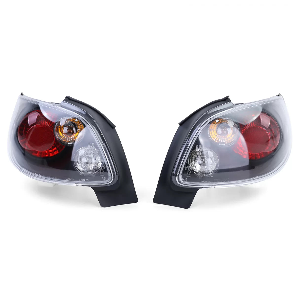 Fanali Posteriori Vetro Trasparente Neri per Peugeot 206 Cc 00-08