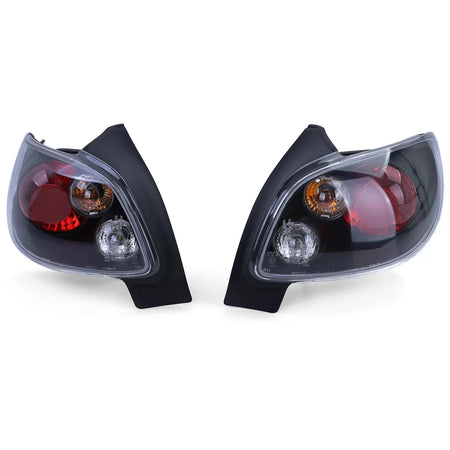 Fanali Posteriori Vetro Trasparente Neri per Peugeot 206 3 e 5 Porte 98-09
