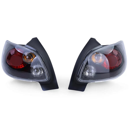Fanali Posteriori Vetro Trasparente Neri per Peugeot 206 3 e 5 Porte 98-09