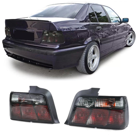 Fanali Posteriori Vetro Chiaro Fumo Nero per BMW Serie 3 E36 Berlina 1990-1999