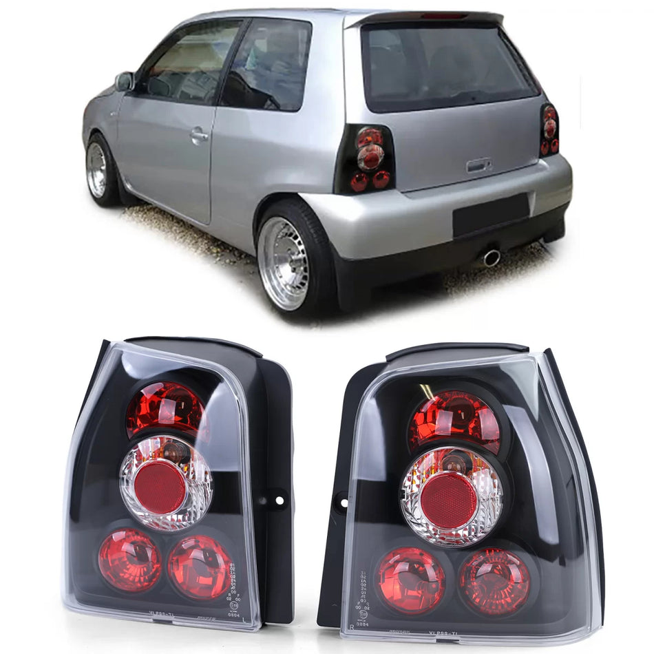 Fanali Posteriori Vetro Trasparente Neri per VW Lupo Seat Arosa
